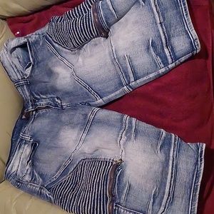 Blue jeans stretch shorts